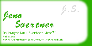 jeno svertner business card